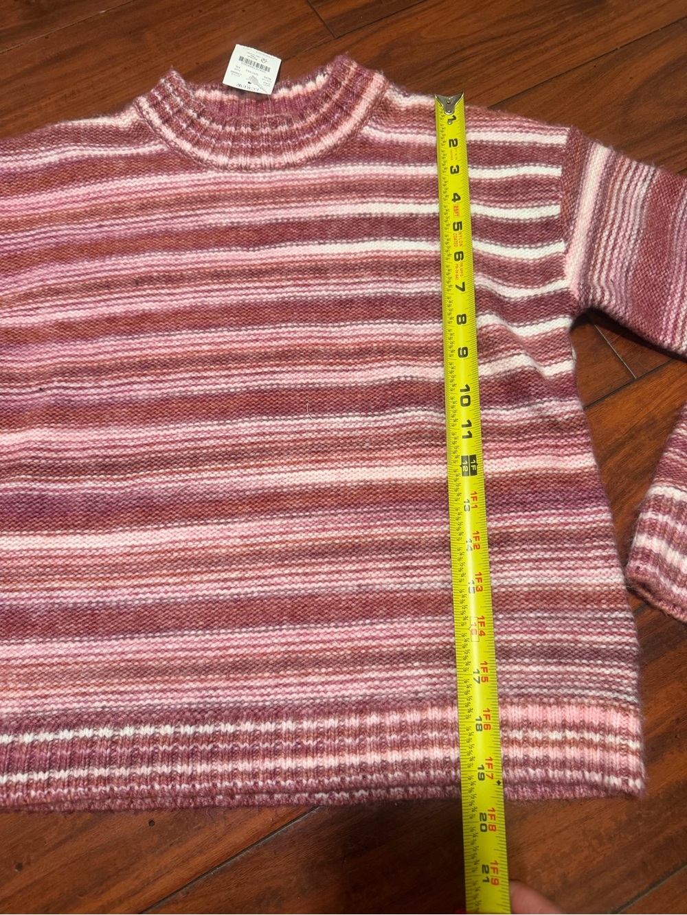 J. Crew Striped Pink and Cream Turtleneck Sweater - Picture 2 of 6